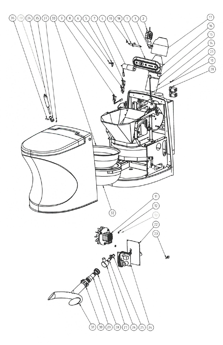 Cinderella Motion Travel Toilet Spare Parts